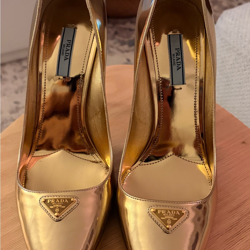 Gold Prada Heels - Picture 7 of 9